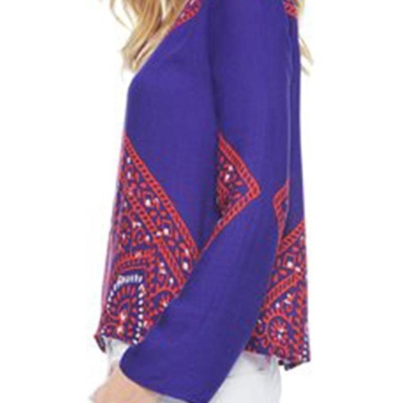 Ella Moss Moroccan Print Top Size Small - Picture 2 of 7